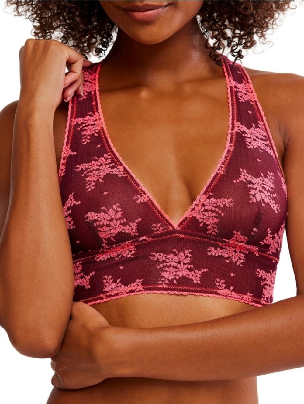 Free People Talk About It Bralette ~ Zinfadel Combo